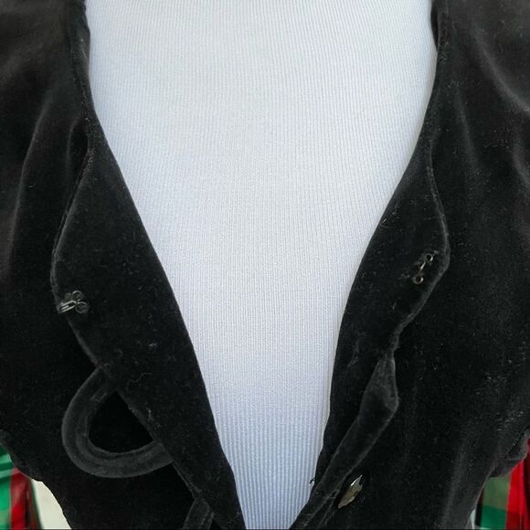 Vintage Prairie Goth? Black Velvet & Red Plaid Two Piece Maxi Skirt And Jacket S - Picture 8 of 14